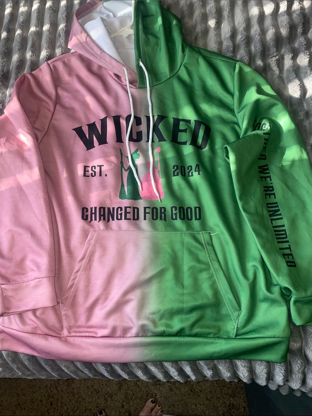 Wicked 'Changed For Good' Pink & Green Hoodie
